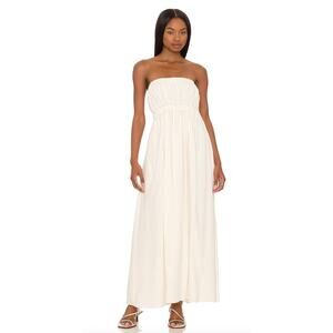 REVOLVE $288 Anna Nata Katherine Strapless Maxi Dress in Natural White